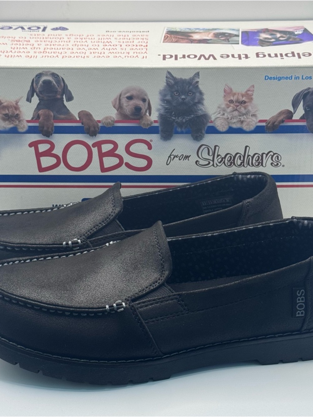❌SOLD❌SKECHERS Bobs Chill Lugs Washable Vegan Leather Loafers Central Black 6.5